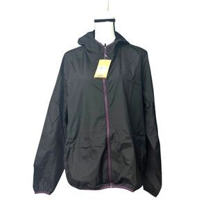 ASICS Women's Hooded Packable Jacket, Black, Sz. L